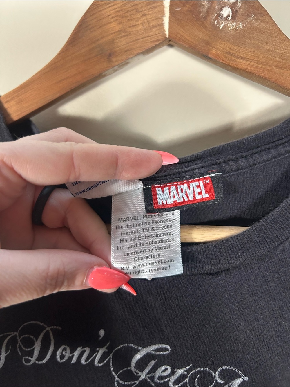 Marvel Universal Studios The Punisher I Don’t Get Mad I Get Even Baby Tee L - Picture 4 of 10
